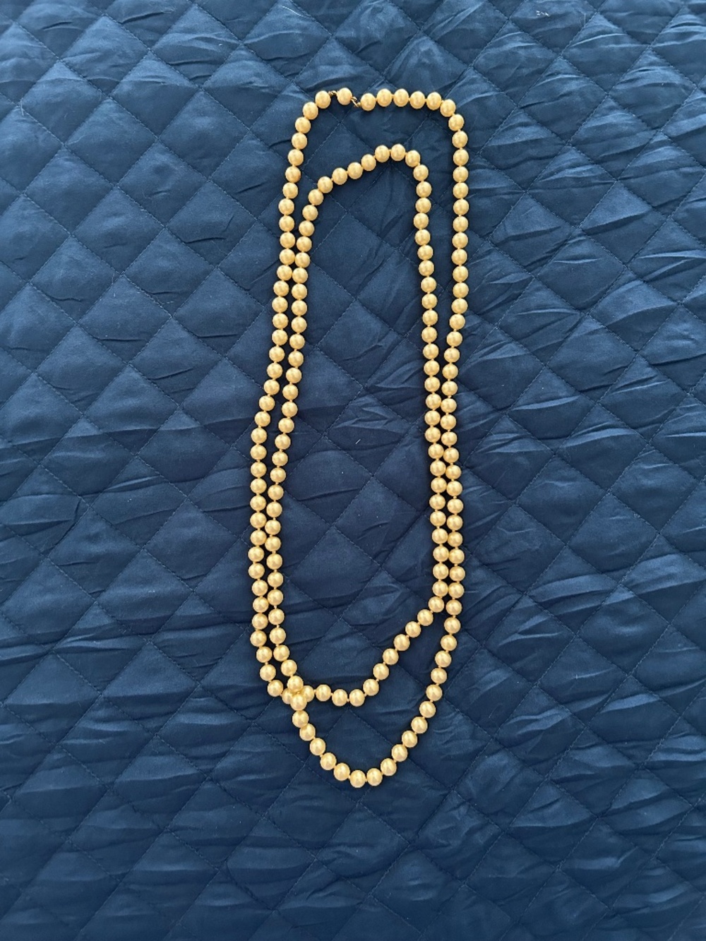 Vintage Long Faux Pearl Necklace